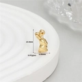 Detail view of 14K gold plated rabbit pendant with 15.9mm height and 6.08mm width measurements - Standing 3D Gold Rabbit Style (H-11803)