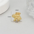 Macro shot of a 14K gold plated rabbit pendant for DIY jewelry making accessories - Textured Gold Rabbit Style (H-11816)