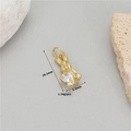 Detail of 14K gold plated rabbit pendant with heart zircon, size 20.1mm by 8.8mm - Heart Zirconia Rabbit Style (H-11678)
