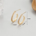 Orecchini a C dorati con zirconi micro-incastonati, altezza 19,6 mm e larghezza 21,5 mm - Stile a Cerchio Pavé a Doppia Fila (H-11113)