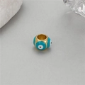 Blue Evil Eye bead in 14K gold plated finish for DIY jewelry making and bracelets - Green