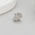 Silver rabbit pendant charm crafted in 14K gold plated metal for DIY jewelry making - Silver Rabbit Style (H-11816)