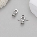 Dettaglio chiusure per gioielli fai-da-te in rame 14K con misure 6mm larghezza e 11,53mm altezza - Fibbia Semi di Melone in Argento Palladio (Argento Palladio cbk286-1)