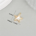 Star-shaped white nacre pendant with 14K gold edging measuring 16.2mm by 13.5mm - Five-Pointed Star Mother Of Pearl Pendant (WX20856)