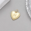Pendentif cœur doré avec lettre H et bordure torsadée pour bijoux DIY et colliers - Lettre H (H-10519)