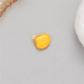 Orange scallop shell pendant with 14k gold-plated bail and fine radial textures - Gold (H-12091)