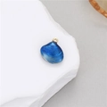 Macro view of blue gradient scallop shell pendant with 14k gold plated loop for DIY jewelry - Blue (H-12091)