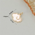 Cloud shaped 14K gold plated pendant with white shell inlay measuring 18.45mm by 16.7mm - Auspicious Cloud Mother Of Pearl Pendant (P20686)