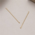 Catena a maglie dorata con anelli chiusi per creazione di orecchini fai-da-te - Stile Catena Lunga Singola (N-0353)