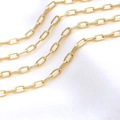 Minimalist 14K gold plated rectangle paperclip chain for DIY jewelry making material - AL-192 / 14K Gold