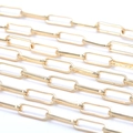14K gold plated rectangular paperclip chain links for DIY jewelry making and necklaces - B33 / 14K Gold