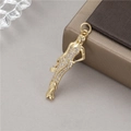 Eleganter 14K vergoldeter Sonnenengel-Anhänger mit Mikro-Pave-Zirkonia-Kristallen - Mode Mikro-Fassung Elegante Frau Silhouette Anhänger (H-8611)