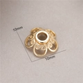 Macro shot of 10mm gold hollow petal spacer bead for DIY jewelry making material - Hollow Filigree Style (H-8467) / 10mm / Gold