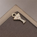 Macro shot of gold martini glass pendant with micro-pave cubic zirconia inlay - Cocktail Glass Shape (H-8657)