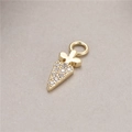 Detailed macro view of golden carrot-shaped pendant with cubic zirconia inlay for jewelry - Carrot Shape (H-8663)