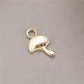 Minimalist mushroom pendant in polished gold finish with a closed ring for DIY jewelry - Mushroom Shape (H-8205)