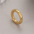 Polished golden stainless steel spring ring with hinge for DIY craft and bag accessories - Large Size (GR0010)
