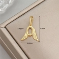 14K Gold federförmiger Buchstabe A Anhänger mit Flügel-Design für DIY-Schmuck - Buchstabe A (H-11830)