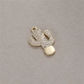 Makrofoto von 14K vergoldetem Kaktus-Anhänger mit Zirkonia-Besatz für DIY-Schmuck - Kaktus-Stil (H-7163)