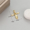 Goldner Feder-Kreuzanhänger 22,1 mm Höhe 1,23 g für DIY-Schmuckherstellung - Buchstabe T (H-11849)