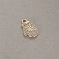 14K vergoldeter Handschuh-Anhänger mit Zirkonia-Mikropave und zarter Schneeflocke im Zentrum - Handschuh-Stil (H-6722)