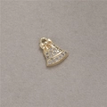 14K vergoldeter Glockenanhänger mit Zirkonia-Mikropavé und eleganter Schleife für Ketten - Glocken-Stil (H-6723)