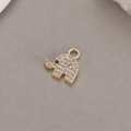 DIY 14K gold elephant pendant with white cubic zirconia micro-pave for bracelets - 14K Gold H-9283 Elephant
