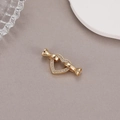 Fermoir coeur doré serti de zircons pour la création de colliers et bijoux DIY - Style Cœur Incrusté de Strass (CYD124)