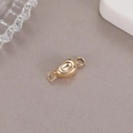 Chiusura magnetica a fagiolo placcata oro 14K con zirconi per creazioni gioielli fai da te - Forma Di Fagiolo Liscia Con Pietre (WX22257) / Oro (WX22257)
