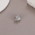Chiusura magnetica 14K argento con zircone e texture spazzolata per creazione gioielli - Struttura Irregolare Con Pietra Singola (K010707) / Argento (K010707)
