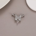 Chiusura a farfalla in argento con zirconi bianchi per collane e bracciali - Palladio Wx21709