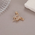 Chiusura a farfalla dorata con micro zirconi bianchi per bracciali fai-da-te - Oro 14 Carati Wx21709