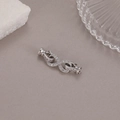 Chiusura a infinito in argento con zirconi per creazioni fai-da-te di gioielleria - Stile Simbolo Infinito (钯金P8417)