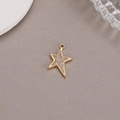 Close-up of 14K gold plated star pendant with sparkling cubic zirconia micro-pave details - Pave Zirconia Star Pendant (H-9579)
