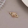 Chiusura magnetica a forma di camelia dorata con zircone per collane e bracciali fai da te - Oro 14 Carati Ctwx129