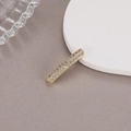 Perla rettangolare placcata oro 14K con micro-pavé di zirconi per creazioni di gioielli - Stile Barra Dorata con Zirconia (H-7135)