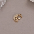 Exquisite 14K gold plated crescent moon pendant with fairy and star charms - Fairy Holding Star Moon Pendant (H-9573)