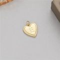 Pendentif exquis en forme de cœur plaqué or avec breloque lettre E pour bijoux DIY - Lettre E (H-10516)