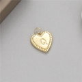 Pendentif cœur plaqué or avec lettre Q et bord torsadé pour colliers et bracelets DIY - Lettre Q (H-10528)