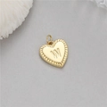 Pendentif cœur raffiné plaqué or avec lettre W pour création de bijoux DIY - Lettre W (H-10534)