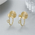 Paio di convertitori per orecchini a spirale dorati con design a U per lobi non forati - Oro (N-0612)