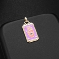 Colgante de Tarot en oro de 14K con esmalte púrpura, diseño Fortune y símbolo palma - Patrón de Fortuna (H-6944)