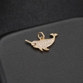 14K gold plated narwhal pendant with sparkling cubic zirconia stones for jewelry DIY - Narwhal Style (H-7145)