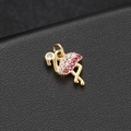Detailed close-up of a 14K gold flamingo charm featuring pink gradient zircon stones - Flamingo Style (H-7146)