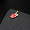 Christmas red glove charm with snowflake detail and zircon inlay for jewelry DIY - Glove Style (H-6957)