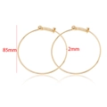 Aros grandes minimalistas chapados en oro de 14k de 85mm con cierre de bola ajustable - Estilo Ajustable de Empujar y Jalar (XZ-92) / Dorado (XZ-92)