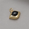 14K gold plated Evil Eye pendant with polished finish and black enamel center stone - 14K Gold Rhombus Eye (H-7758)