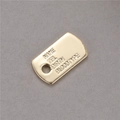 14K gold-plated rectangular medical ID tag with name, birth, and blood type engraving - Identity Tag Style (H-7956)