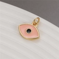 Macro shot of pink and black enamel evil eye pendant charm for jewelry making - Orange (H-8048 Orange)