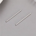 Paire de perles en tube d'acier inoxydable plaqué or 14K pour bracelets artisanaux - Argent Mat